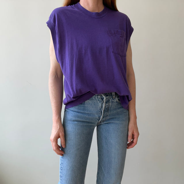 1980s Blank Purple Muscle T-Shirt