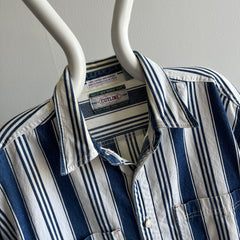 1990s Striped Denim Dad Shirt/Jacket