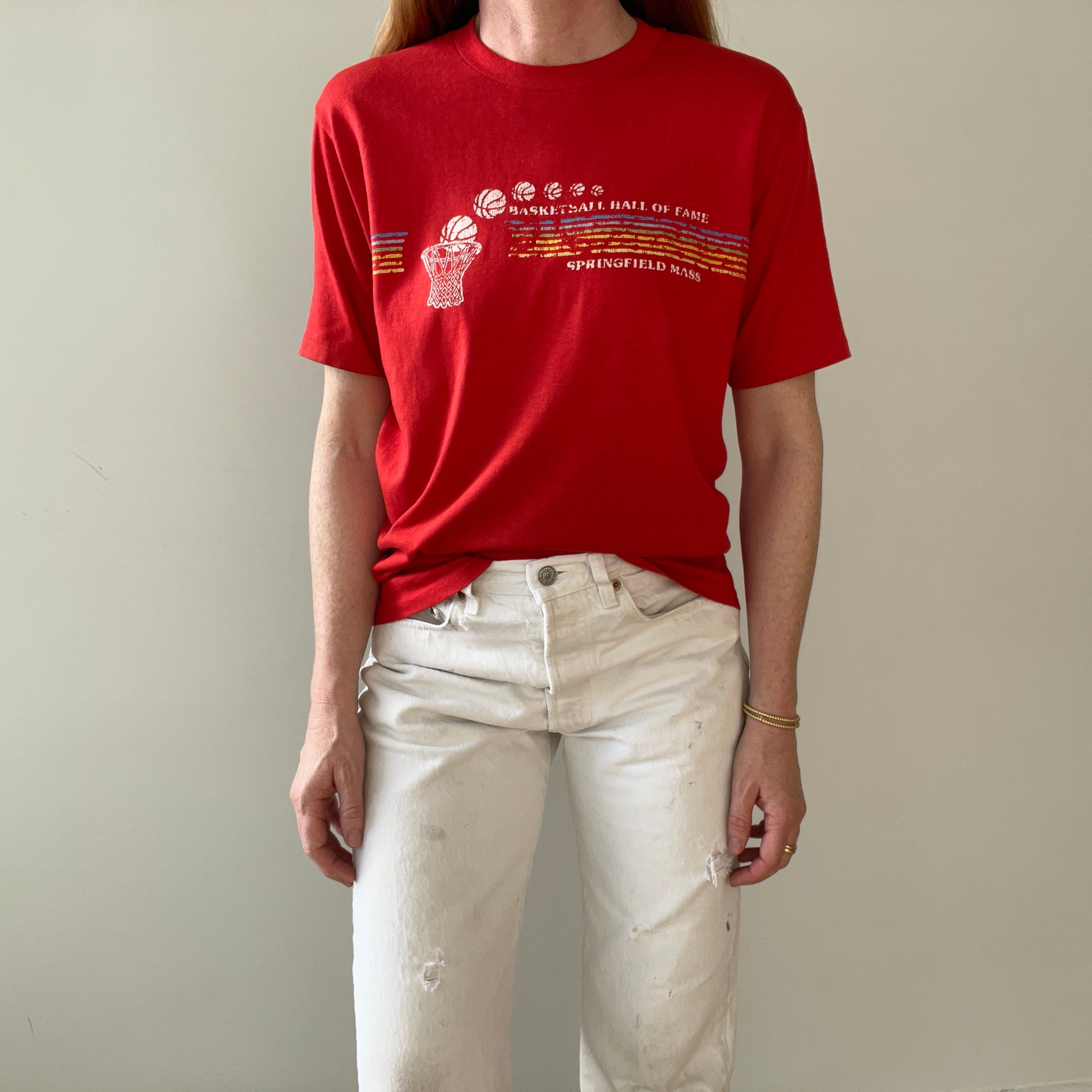 1970s/80s Red Basketball Hall Of Fame Springfield Mass T Shirt