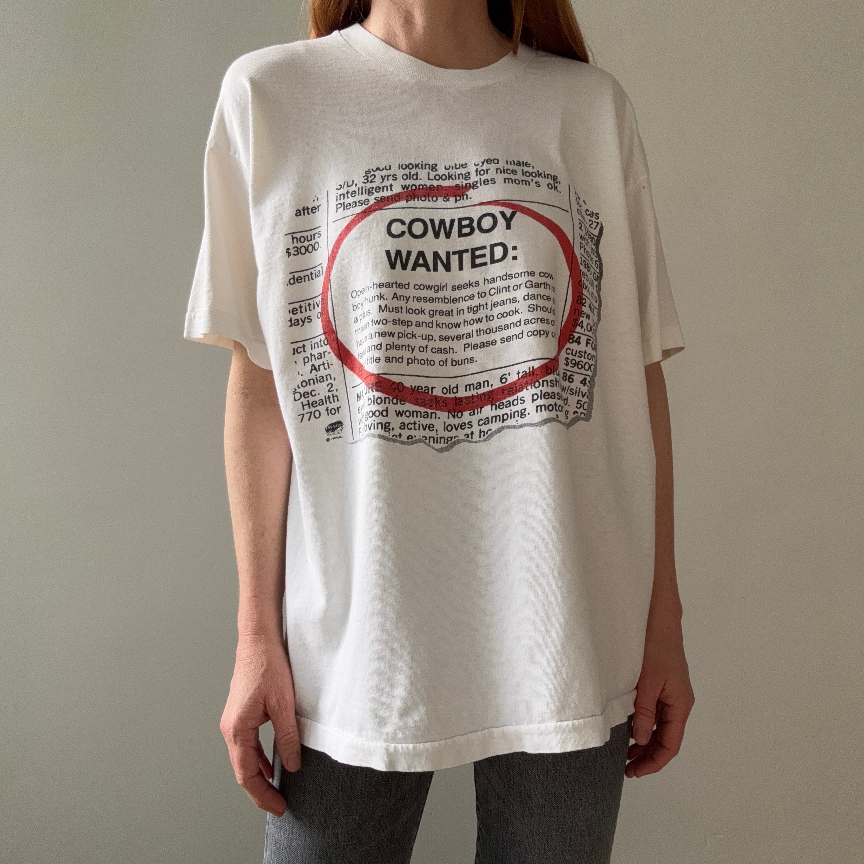 1990s Cowboy Wanted Ad T-Shirt  !!!!!!