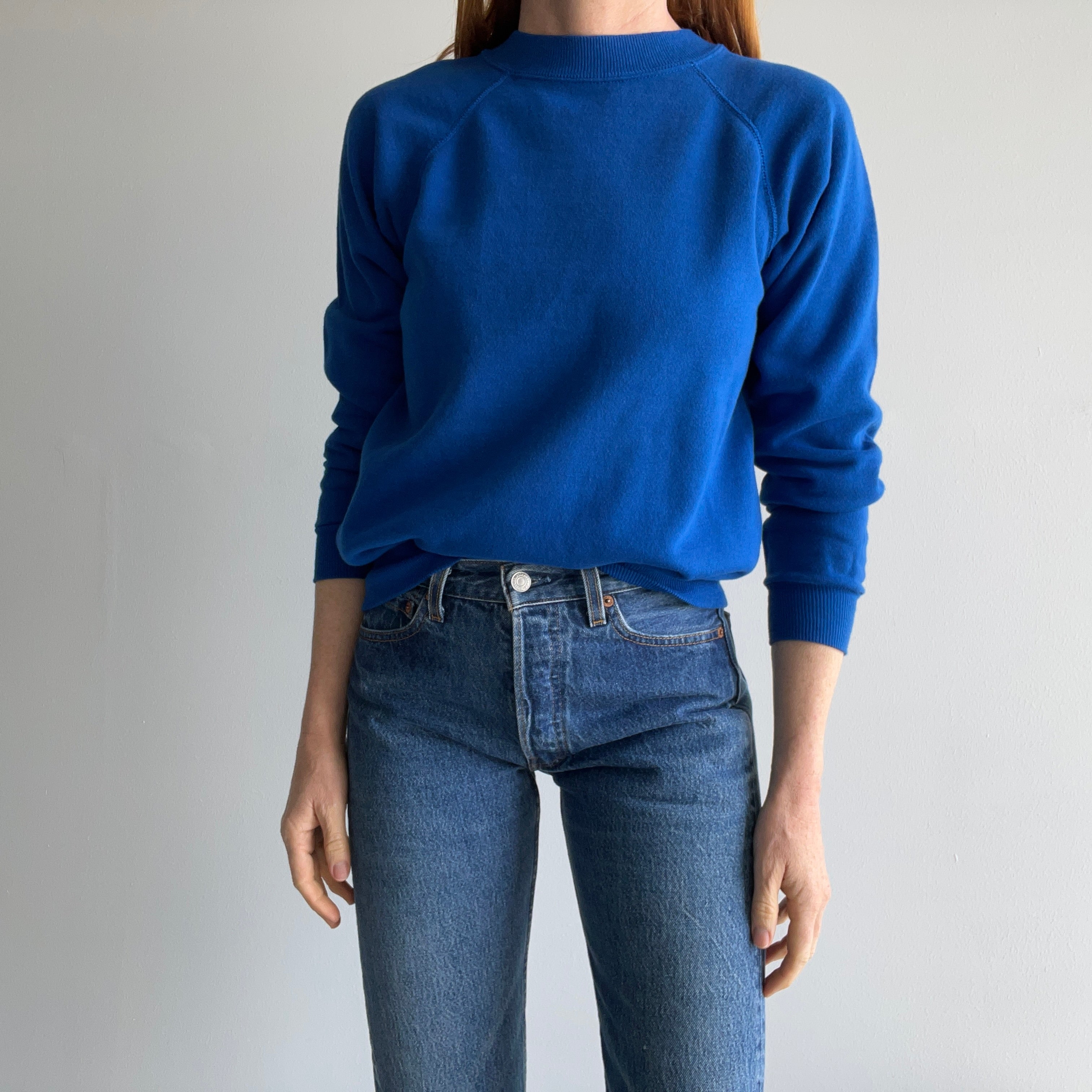 1980s Royal Blue Barely Worn Raglan by Hanes !!!