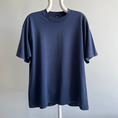 1980/90s Nicely Worn Blank Navy Single Stitch T-Shirt