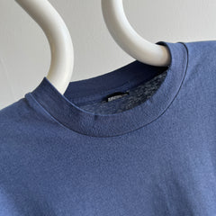 1980/90s Nicely Worn Blank Navy Single Stitch T-Shirt