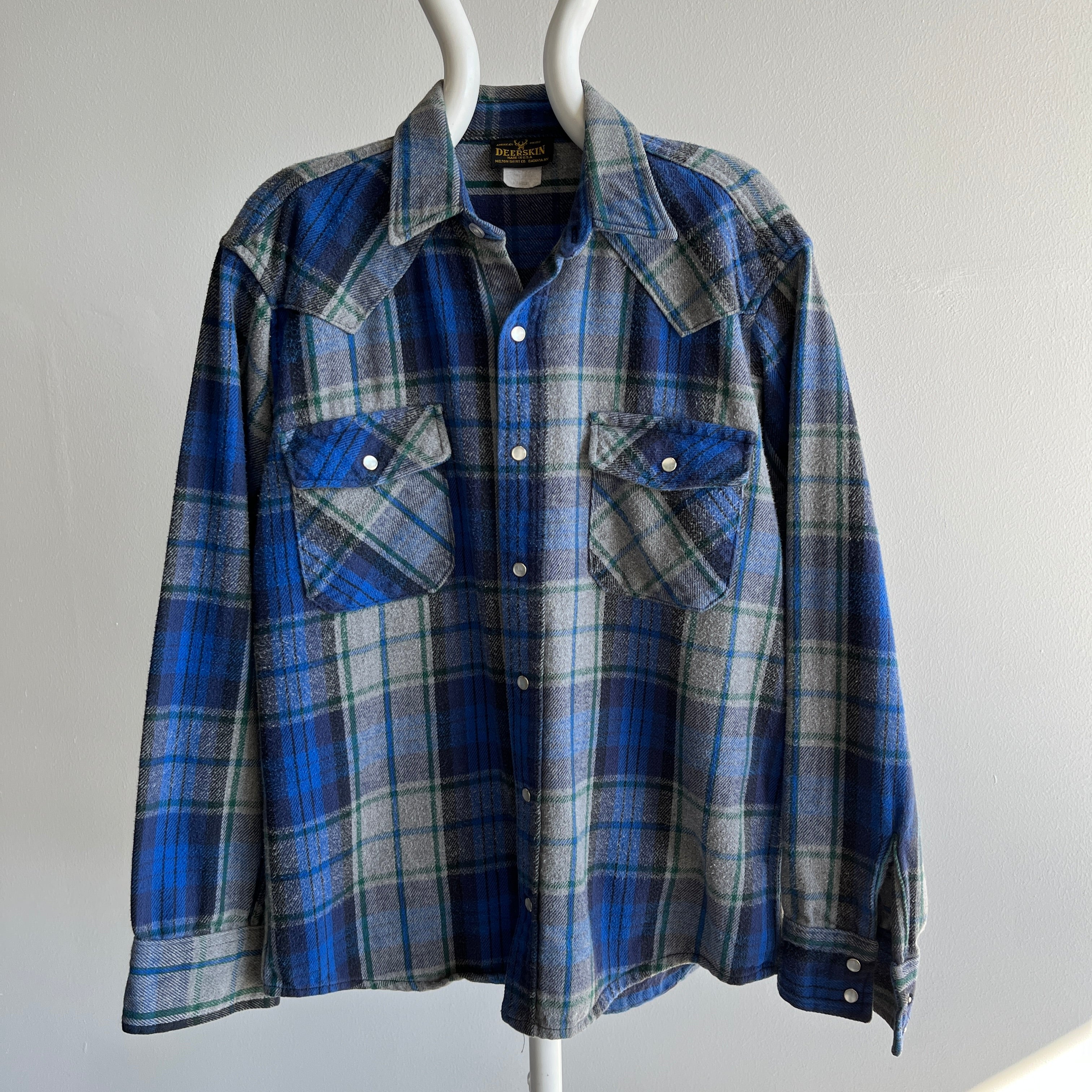 1980/90s Deerskin Brand American Made Medium Weight Cotton Flannel