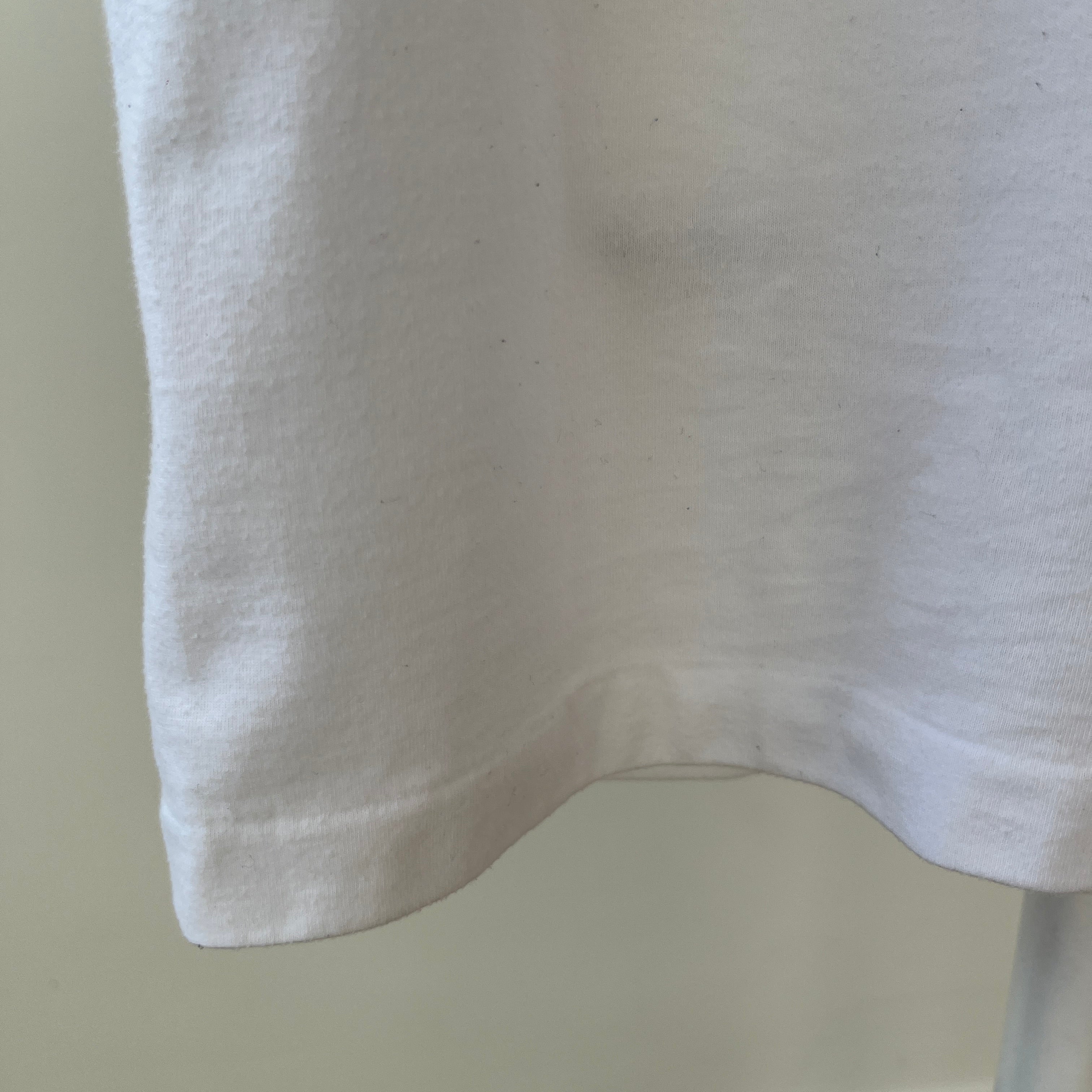 1990s Blank White Henley T-Shirt