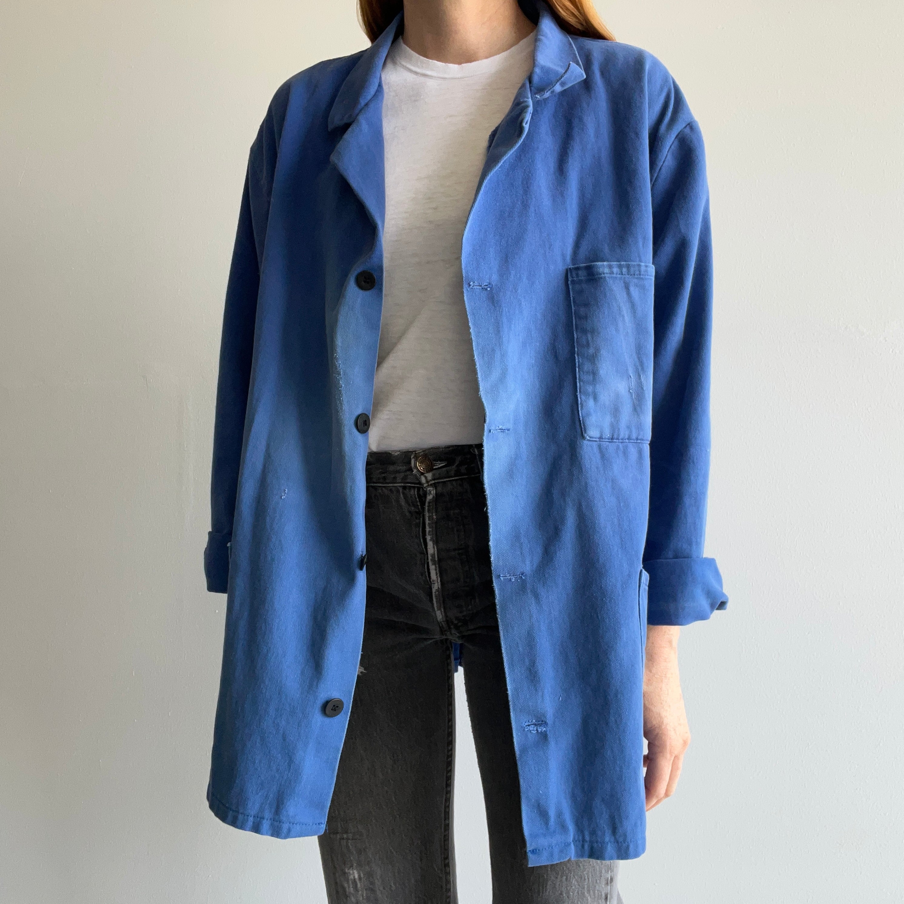 1970/80s French Blue Soft Cotton Chore Coat