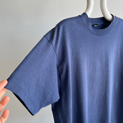 1980/90s Nicely Worn Blank Navy Single Stitch T-Shirt