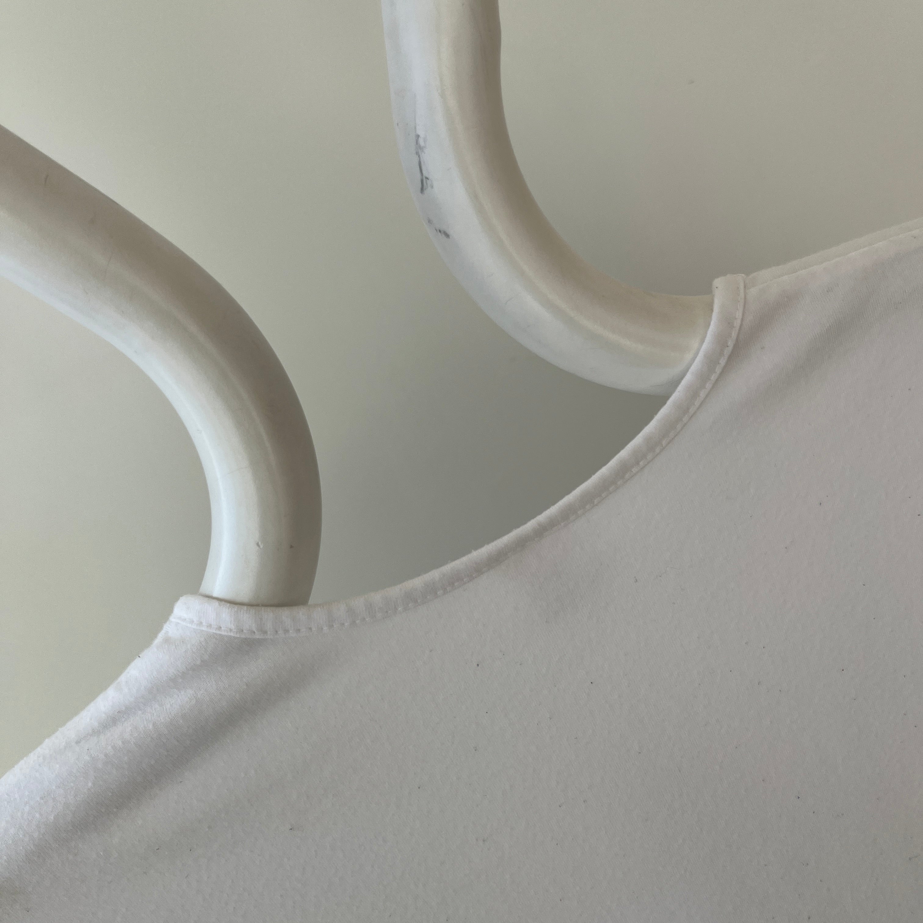 1990s Blank White Henley T-Shirt