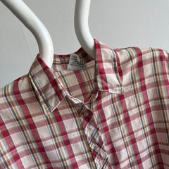 1980s Sweet Little Lightweight Cotton Plaid Shirt - !!!