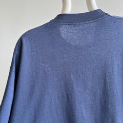 1980/90s Nicely Worn Blank Navy Single Stitch T-Shirt