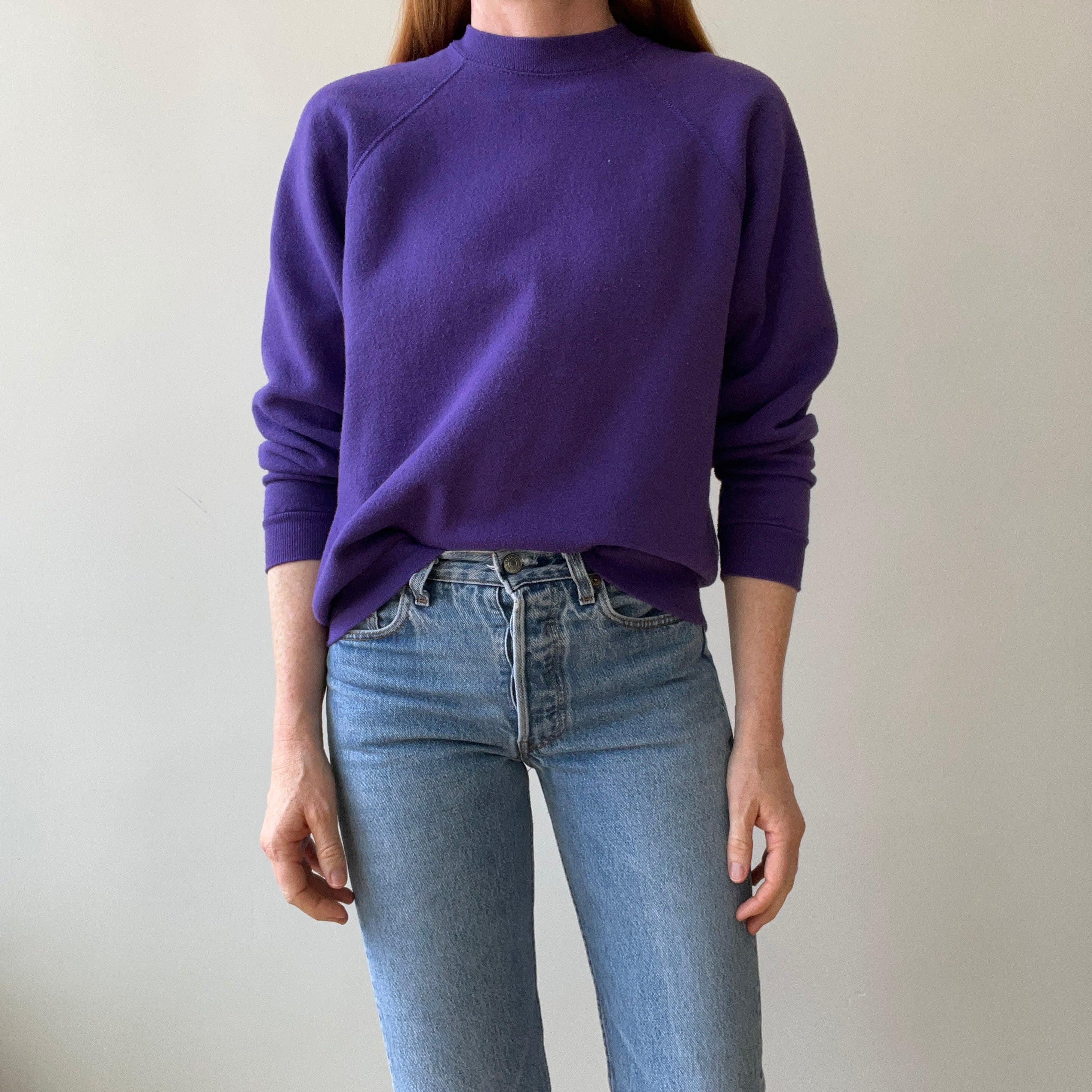 1990s Blank Purple Sweatshirt