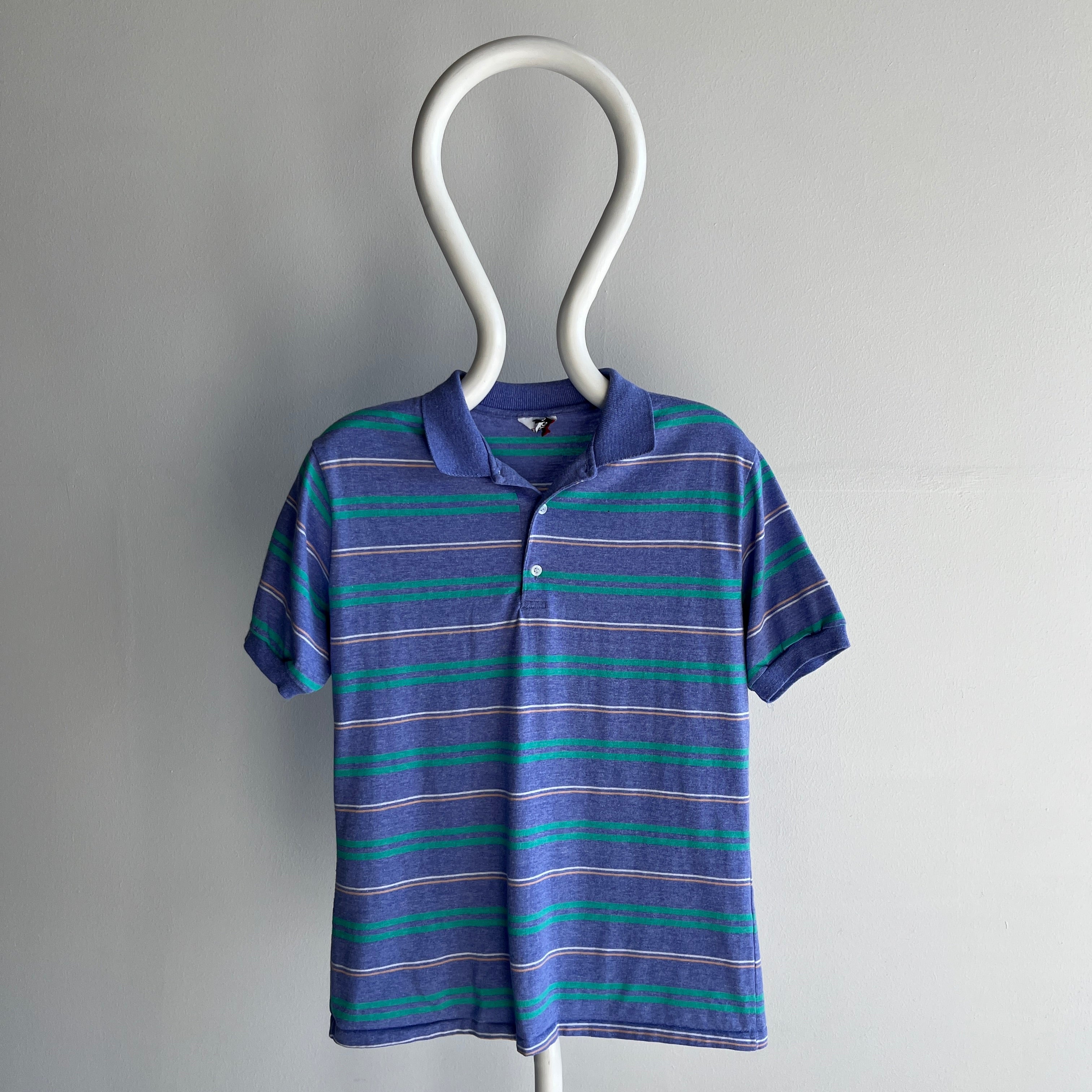 1980s Striped Polo Shirt