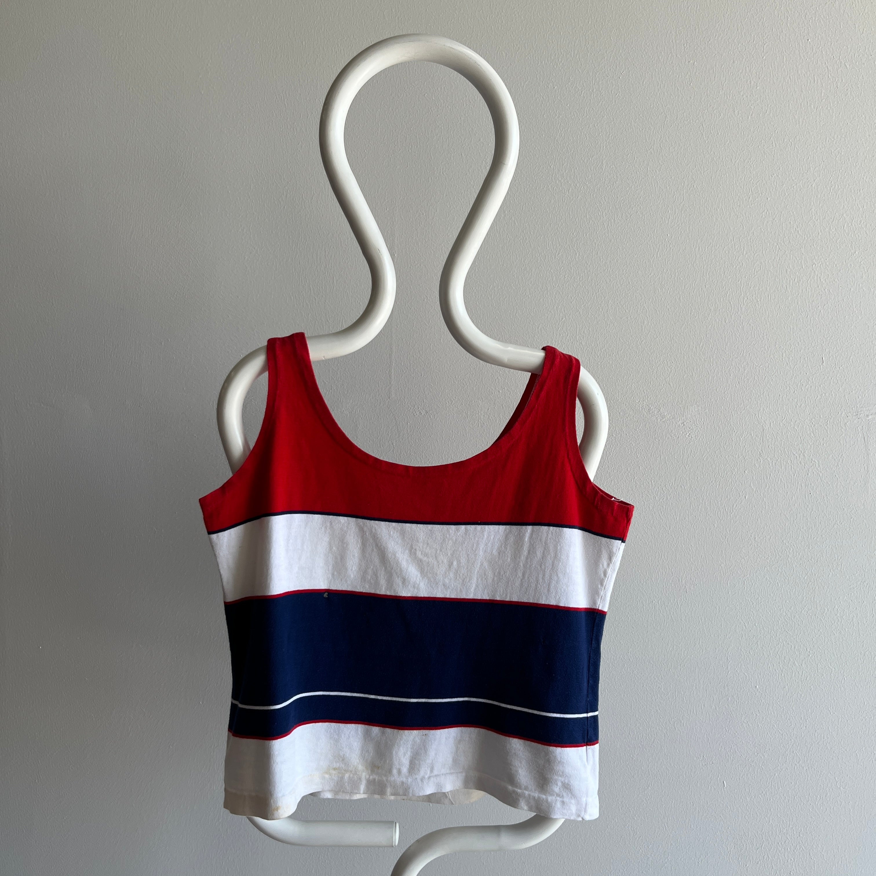 1970s Red White and Blue Soft Cotton Tank