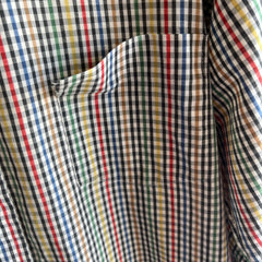 1970/80s Checkered Cotton Blend Button Up Dad Shirt