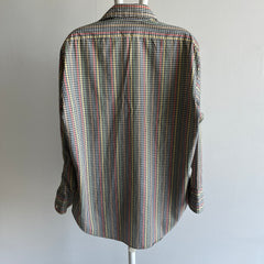 1970/80s Checkered Cotton Blend Button Up Dad Shirt
