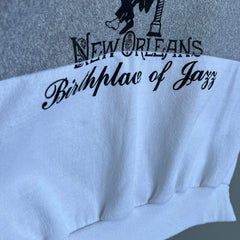 1980s New Orleans Bourbon Street Color Block Warm Up Sweatshirt