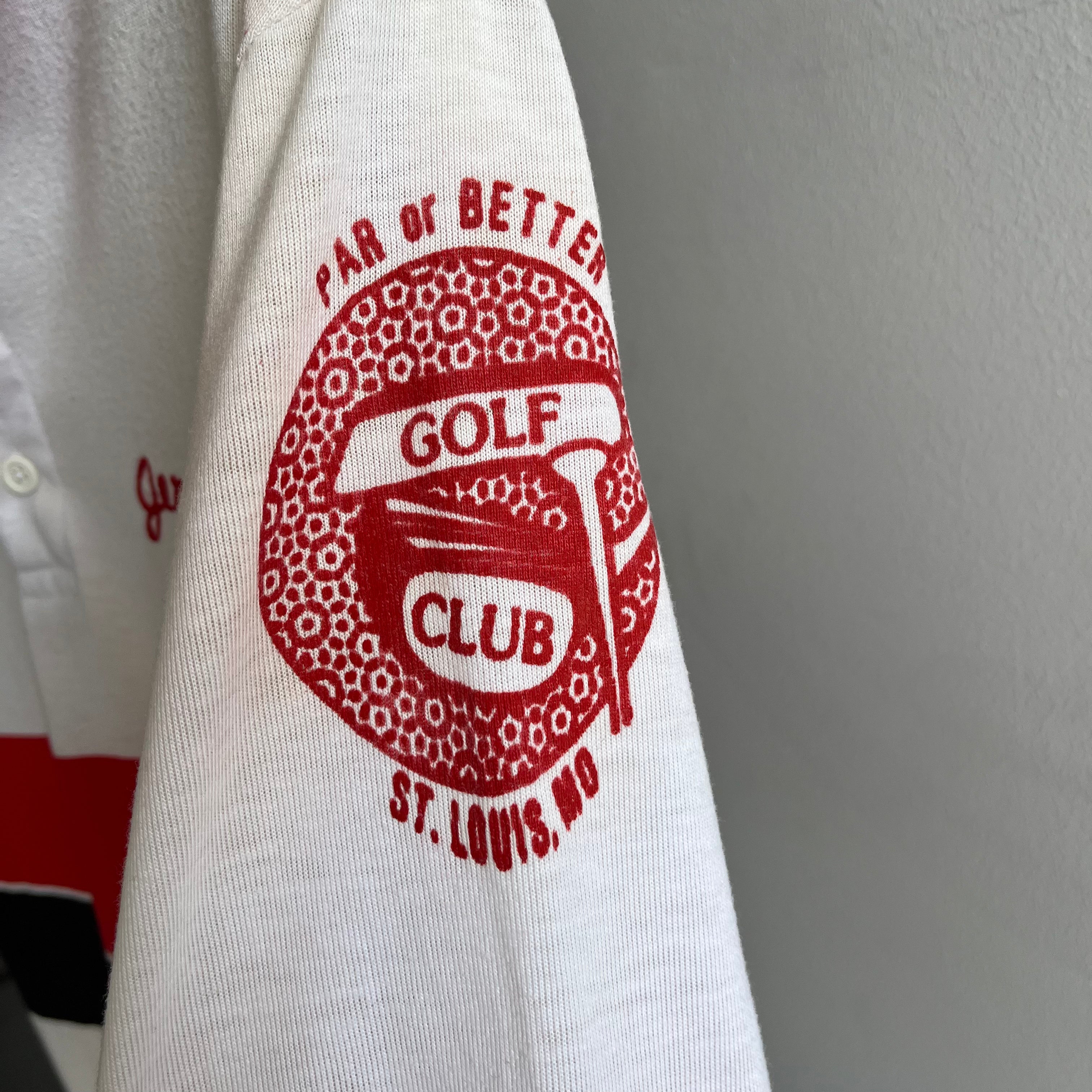 1970s Jerry Cole's Par or Better Golf Club St. Louis, MO Polo Shirt - – Red  Vintage Co