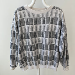 1980/90s Geometric Pattern Fleece Sweatshirt