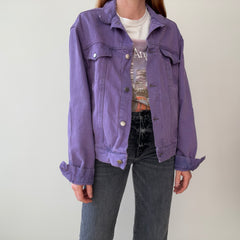 1990s Calvin Over Dyed Lilac Super Soft Denim Jean Jacket