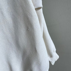 1980s Blank White Age Stained Raglan Sweatshirt