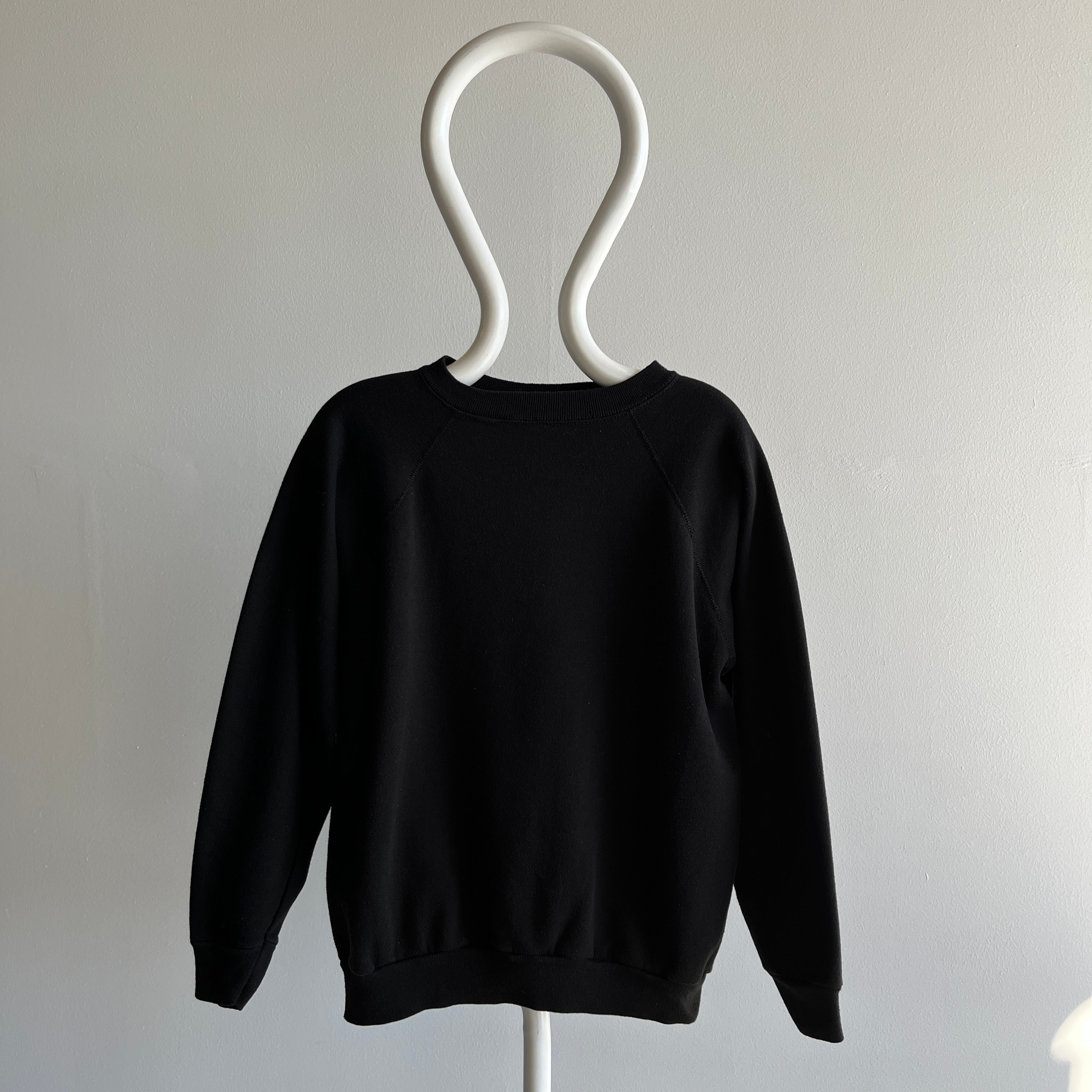 1970s Blank Black Sweatshirt in Great Shape!