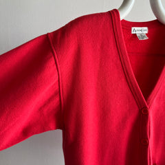1980s Red Cardigan Sweatshirt - YES