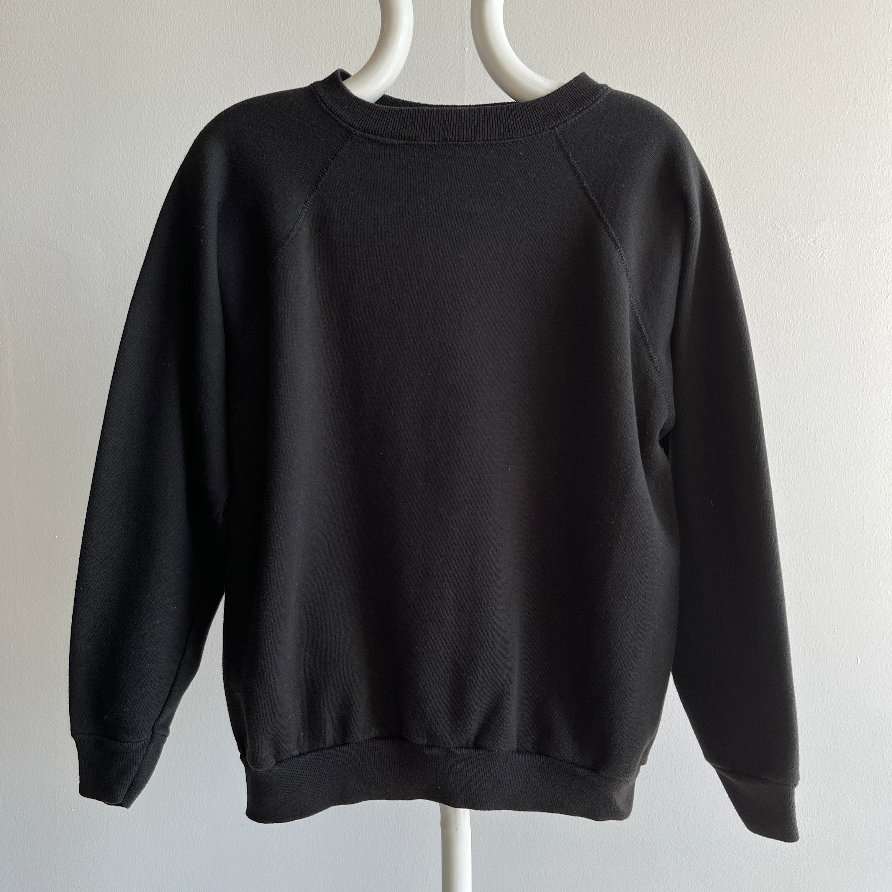 1970s Blank Black Sweatshirt in Great Shape!