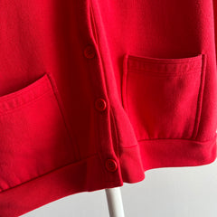 1980s Red Cardigan Sweatshirt - YES