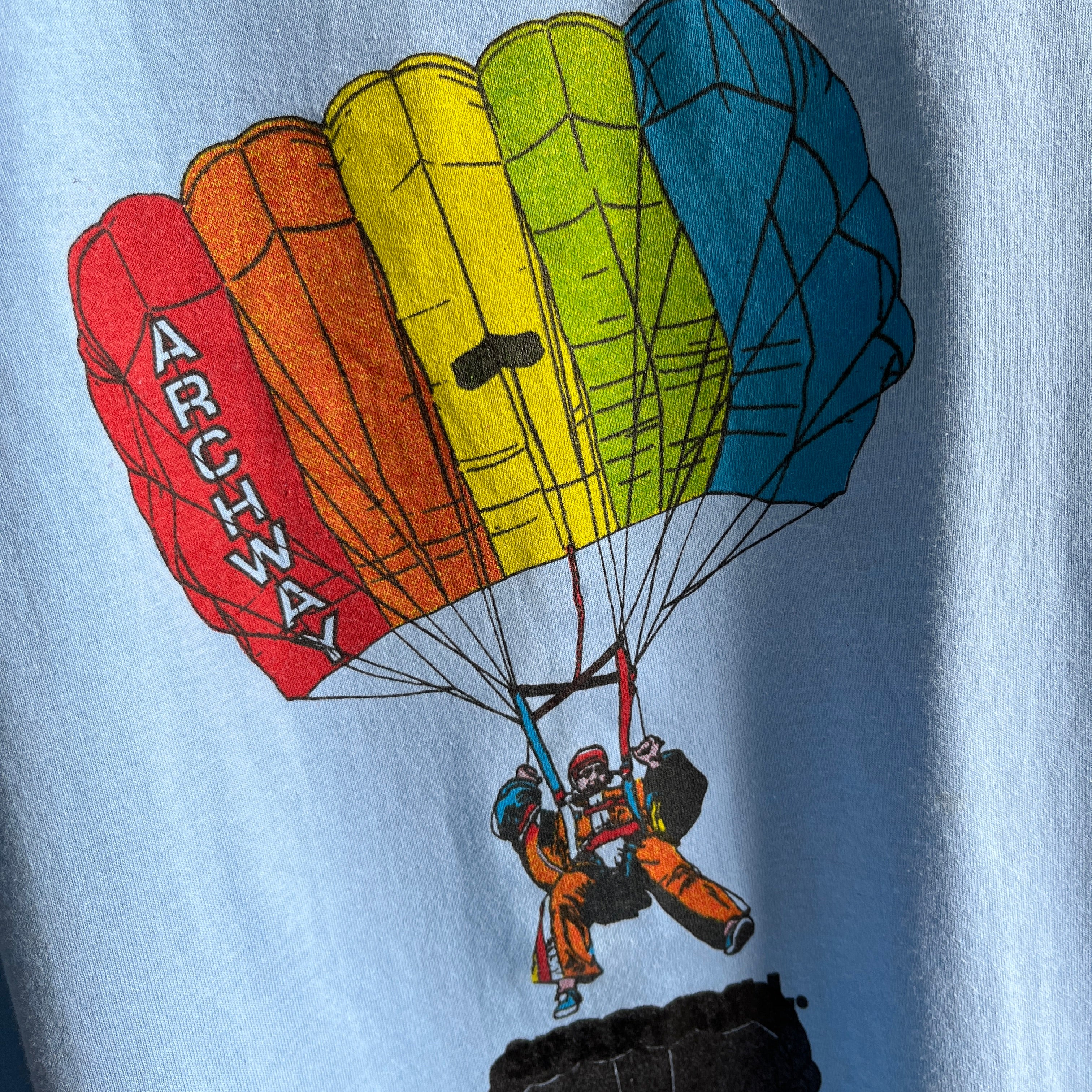 1980s Archway Vandalia, Illinois Parachuting T-Shirt by Screen Stars
