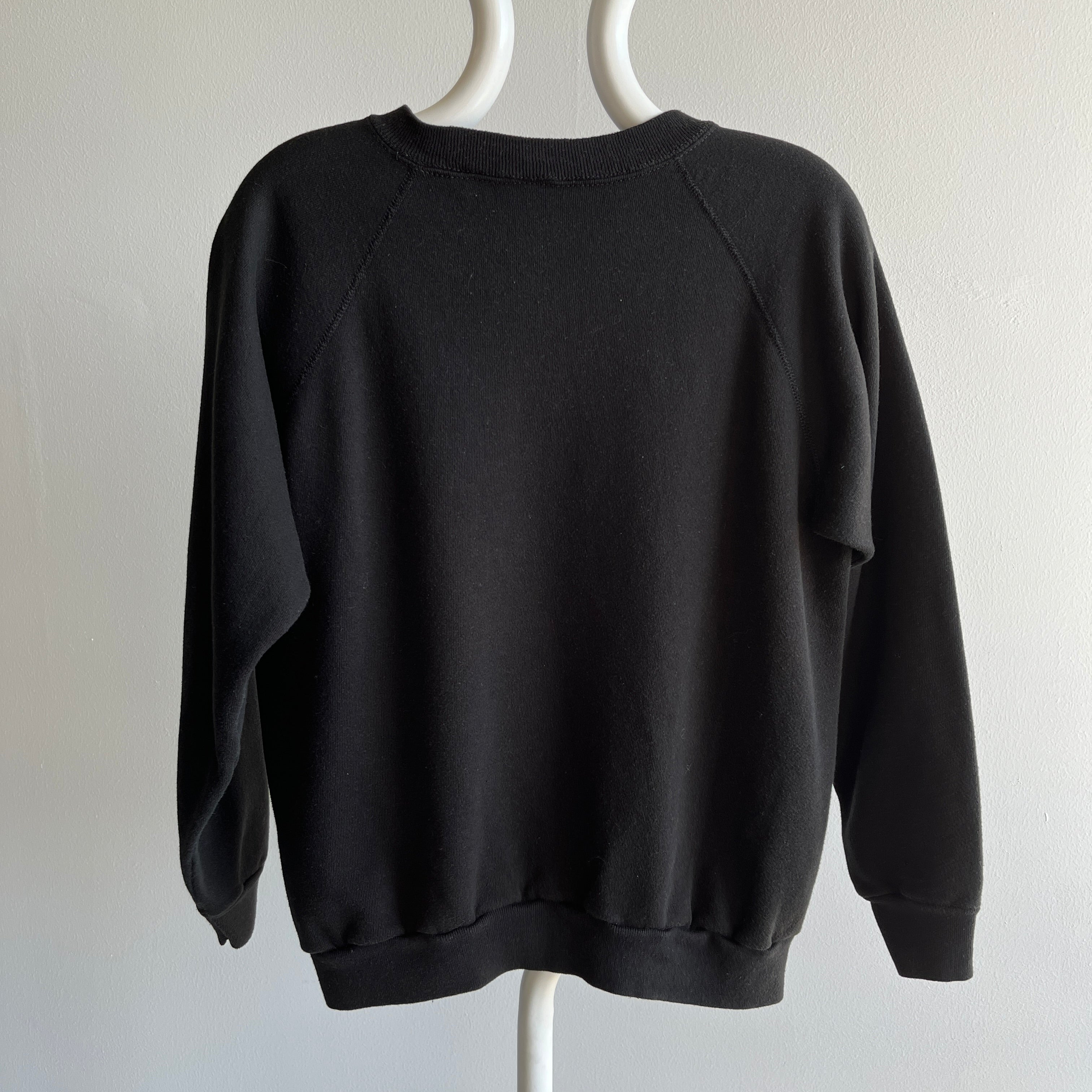 1970s Blank Black Sweatshirt in Great Shape!