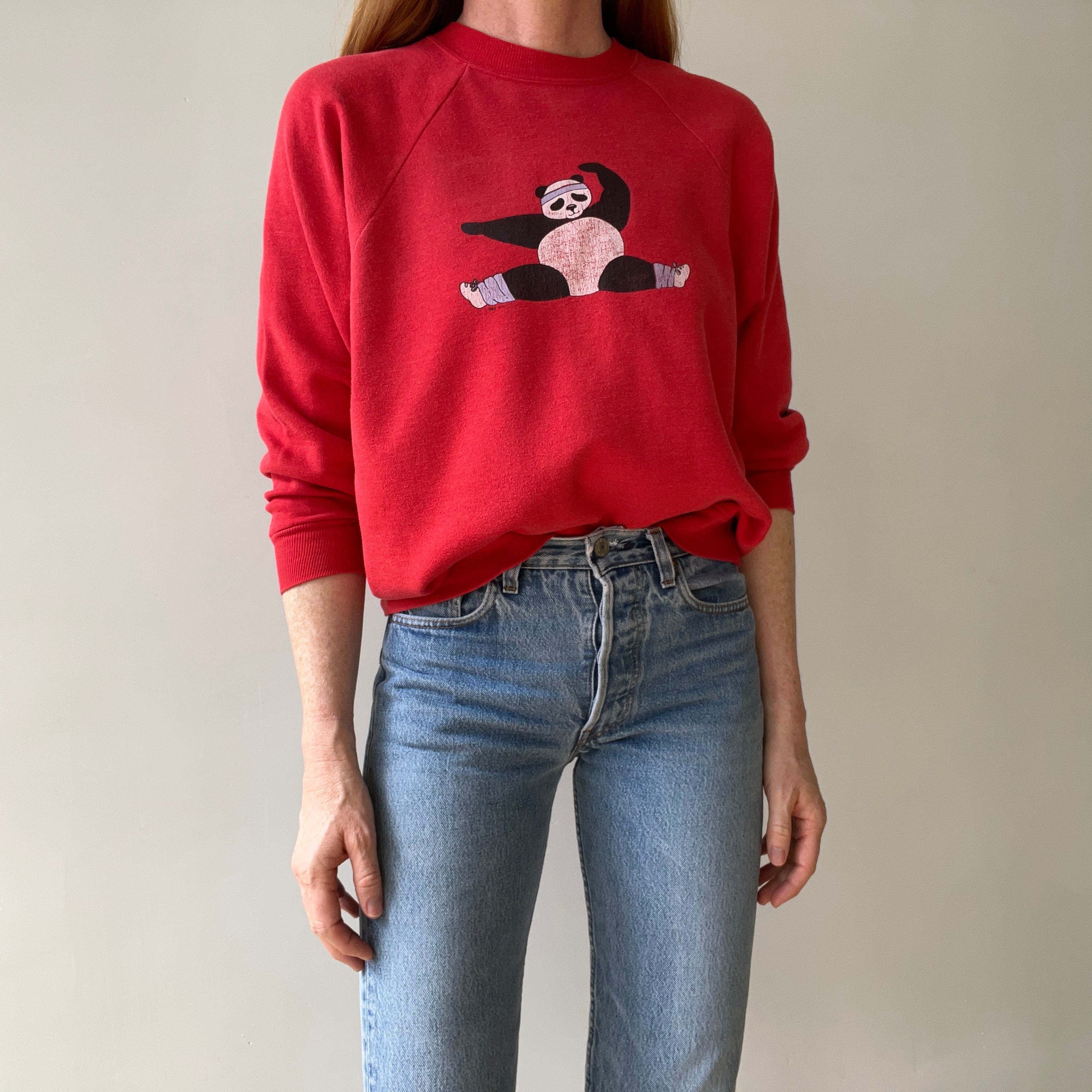 1980s Aerobics Panda Sweatshirt