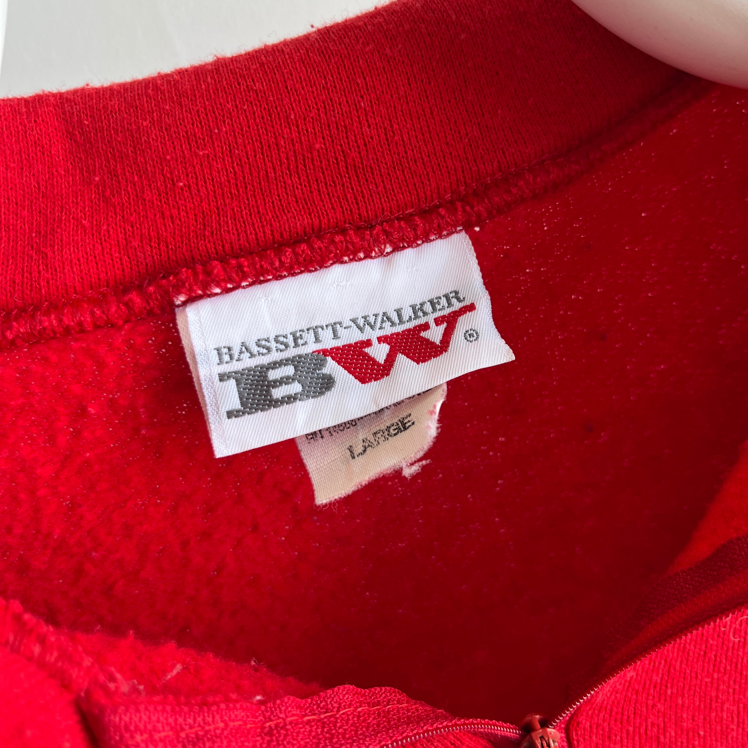 1980s 1/4 Zip Wisconsin Sweatshirt by Bassett Walker