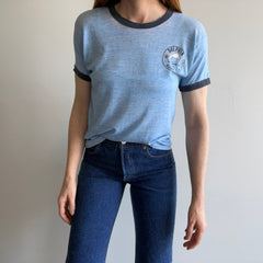 1970s Tissue Paper Thin and Shredded Dolphin Swim and Racquet Club Ring T-Shirt