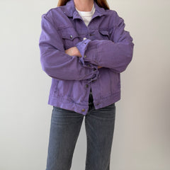 1990s Calvin Over Dyed Lilac Super Soft Denim Jean Jacket