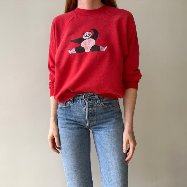 1980s Aerobics Panda Sweatshirt