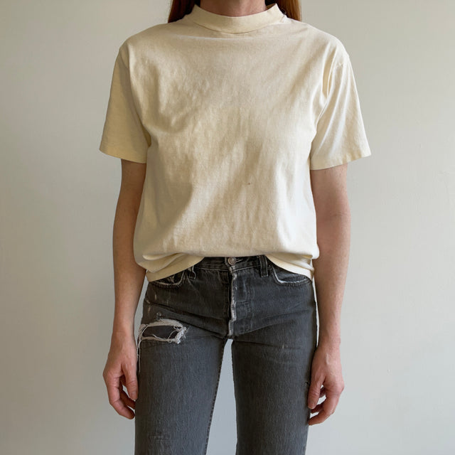 1980s Ecru Cotton T-Shirt by Hanes