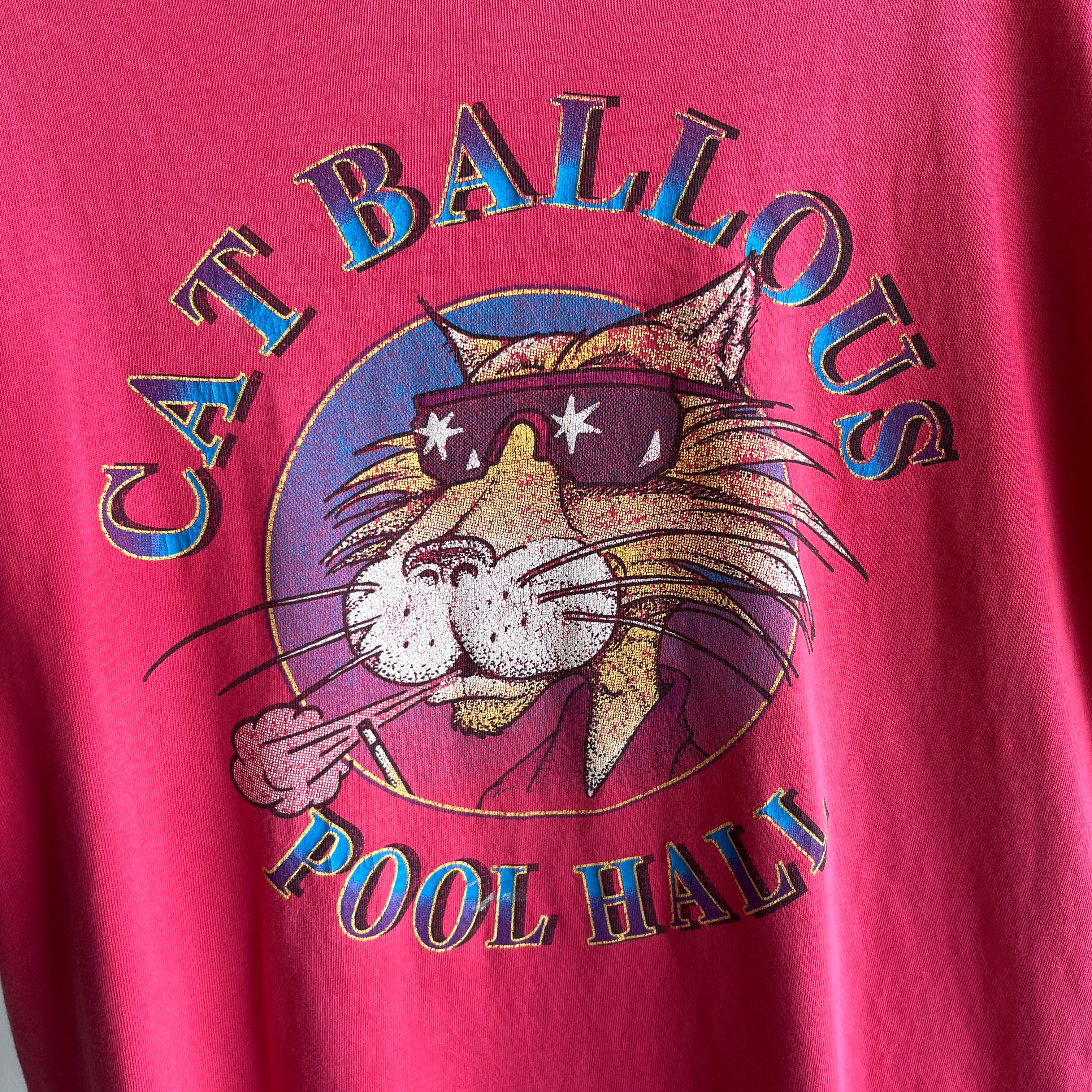 1980/90s Cat Ballous Tattered, Torn and Worn T-Shirt - Single Stitch