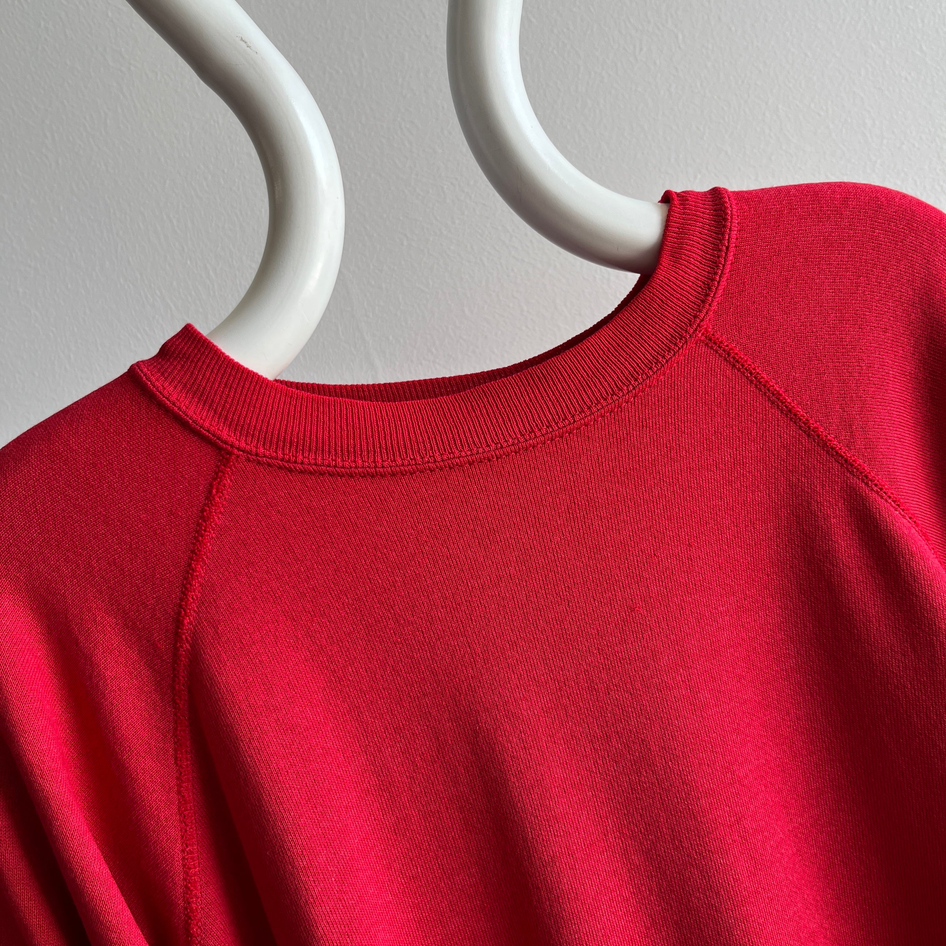 1980s Almost Paper Thin Slouchy Pinot Red Raglan Sweatshirt