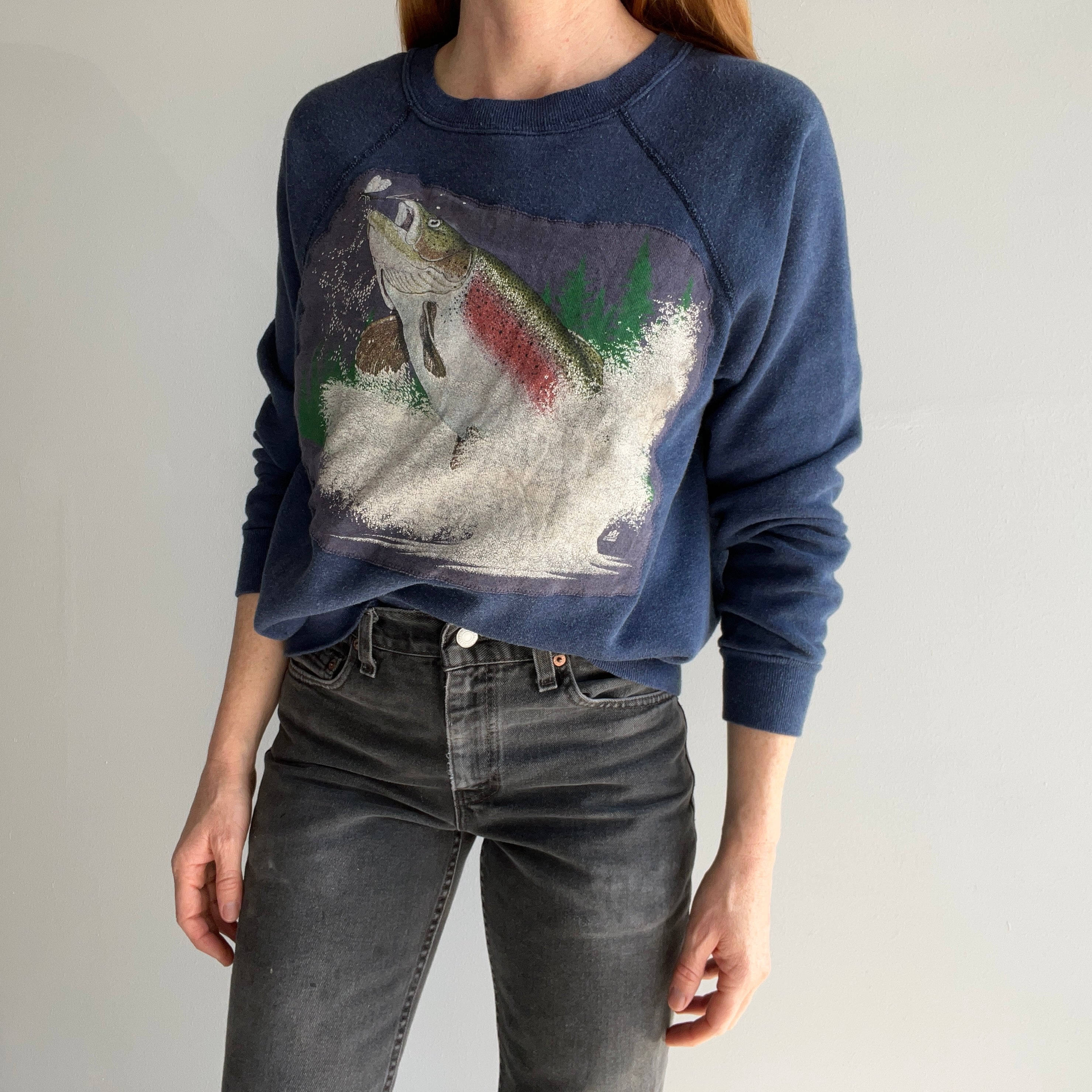 1980s DIY Giant Fish Sweatshirt