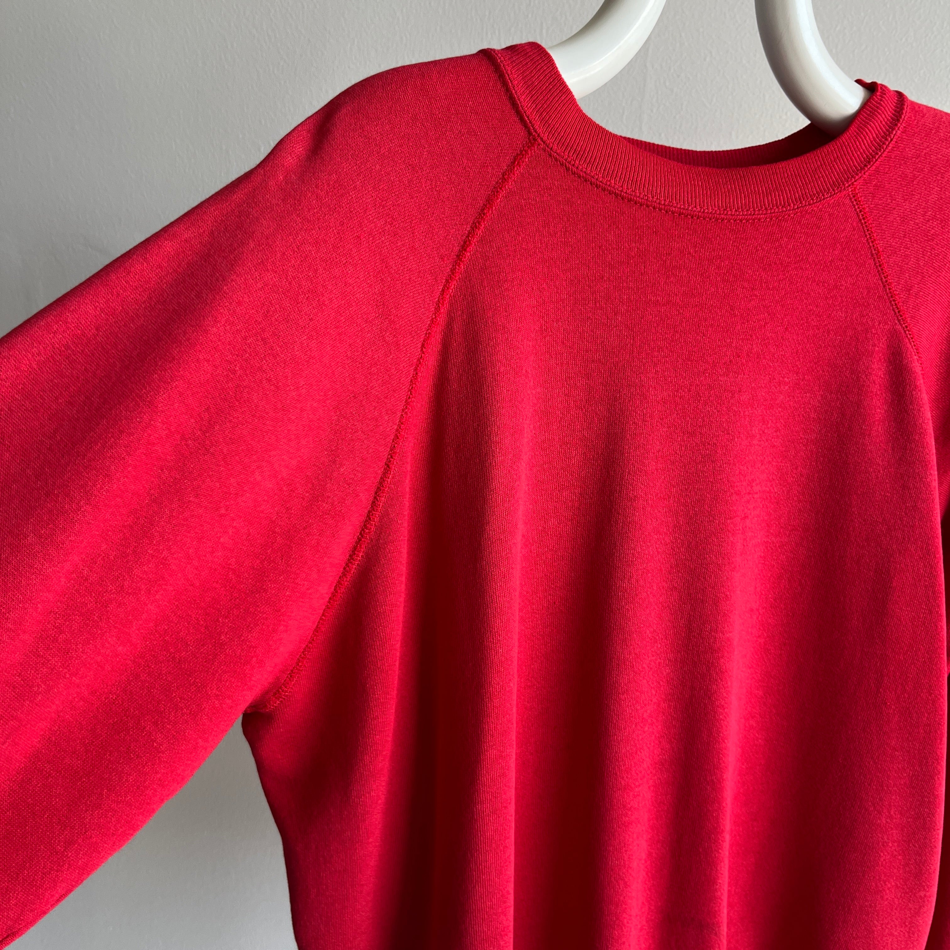 1980s Almost Paper Thin Slouchy Pinot Red Raglan Sweatshirt