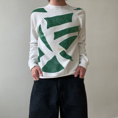 1970s Green Abstract DIY Art Raglan Sweatshirt