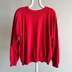 1980s Almost Paper Thin Slouchy Pinot Red Raglan Sweatshirt