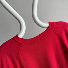 1980s Almost Paper Thin Slouchy Pinot Red Raglan Sweatshirt