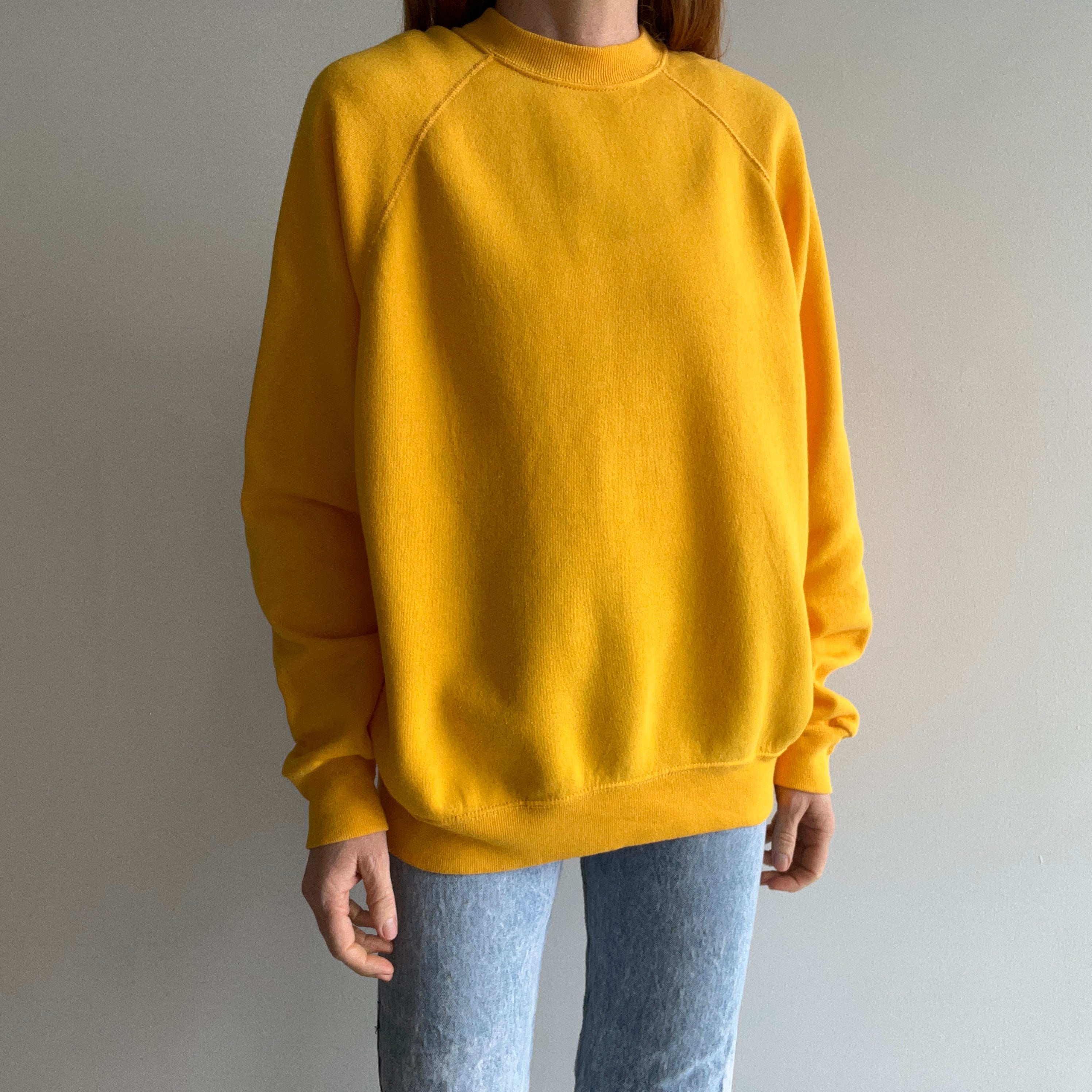 1980s Marigold Yellow Raglan by Bassett Walker