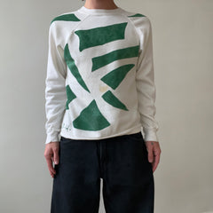 1970s Green Abstract DIY Art Raglan Sweatshirt