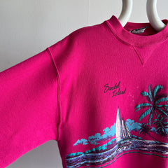 1990 Sanibel Island Bleach Stained Wrap Around Medium Weight Sweatshirt