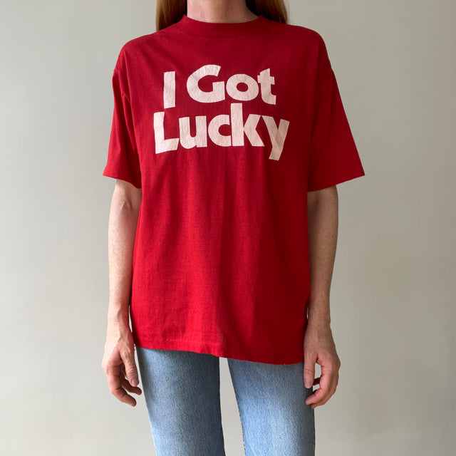 1980s I Got Lucky On A Harrah's Holiday T Shirt