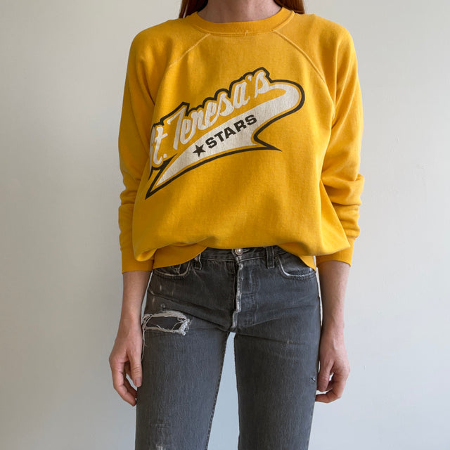 1970s St. Teresa's Stars Slouchy Sweatshirt (Not As Vibrant As The Photos)