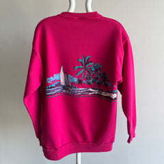 1990 Sanibel Island Bleach Stained Wrap Around Medium Weight Sweatshirt