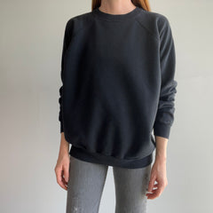 1980/90s Blank Black Raglan by Pannill/Hanes